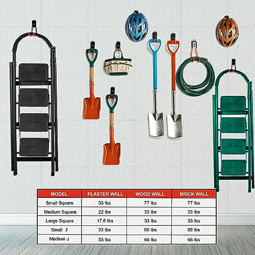 Wallmaster Garage Hooks Organizer Kit,12 Pack Adjustable Heavy Duty Shelving Hook,Wall Mount Utility Steel Garage Organization, for Organizing Garden Tools - size: 12 pcs-Orange