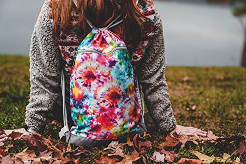 Skog Å Kust GymSak | Patented 2-in-1 Drawstring Cinch Bag with Removable Waterproof Dry Bag | Blue & Grey - color: Navy Blue