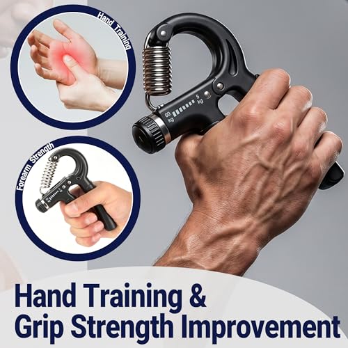 Xylsotyr Adjustable Hand Grip Strengthener 11-132 LBS (5-60KG), Portable Forearm Trainer & Finger Exerciser for Athletes, Musicians, Climbing & Injury Recovery