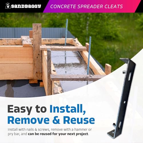 Sandbaggy 6" x 3/4" Concrete Spreader Cleats - 3/4" Plywood - Form Clips - Black Annealed Steel - Maintains Consistent 6 inch Wall Thickness (6" Wall, 3/4" Ends, 100, Count)