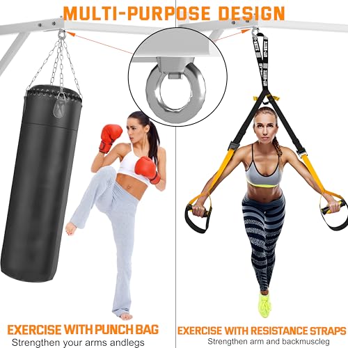 Pull Up Bar Wall Mounted, Heavy Duty 650 lbs Capacity Chin Up Bar, 48" Multi-Grip Strength Training Pull-up Bars, for Home Gym Garage/Backyard Total Body Workout, Ease Of Use Mounting - color: White