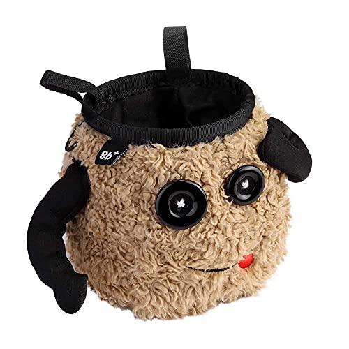 8BPLUS Chalk Bag for Rock Climbing and Bouldering, Chalk Pouch incl Belt & Biner – Cute Funny Character Design, Wide Opening, Gear with Personality, Gift for Climbers - style: FELIX
