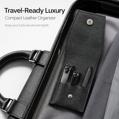 Manicure Set Gift Ideal for Husband,Stocking Stuffers for Men and Teen Boy | Sharp Carbon Steel Clippers Trim Fingernails and Toenails; A Christmas Essential Your Boyfriend and Dad Will Use