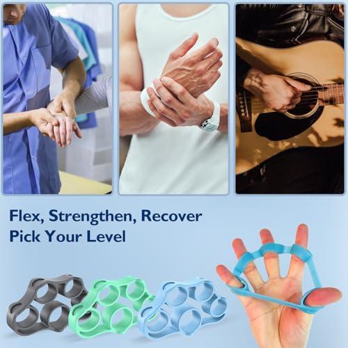 FitBeast Grip Strength Trainer, Finger Exerciser, Forearm Strengthener 9-Piece Kit, Hand Grip Strengthener Targeted Strength, Relief & Recovery - color: Green