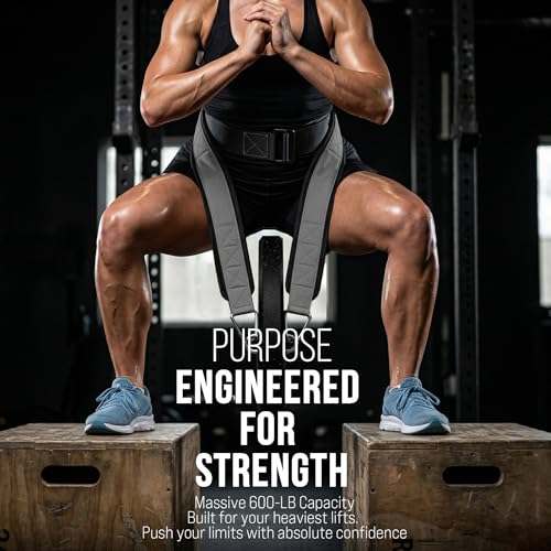 Heavy-Duty Belt for Belt Squats, Weight Training Rack Attachment, Squat Machine Accessory, Strength Training Equipment - color: Gray