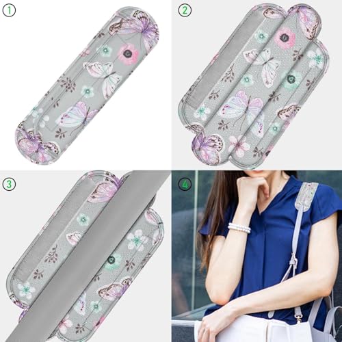ZINZ Ultra Thick & Breathable Universal Shoulder Pad Cushion for Bag - Long & Comfort - color: Butterfly