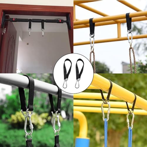 2Pack Swing Suspension Straps Heavy Duty Webbing Straps with 2 Safety Buckles, 19.7x1.3 Inches Fitness Training Accessories for Hammocks Sandbags Seats Yoga and Pulley Equipment