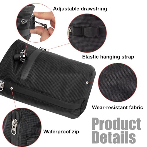 DONGKER Climbing Chalk Bag,Drawstring Bouldering Chalk Bag Bucket with Adjustable Belt & Zippered Storage Pockets for Rock Climbing Bouldering - color: blue