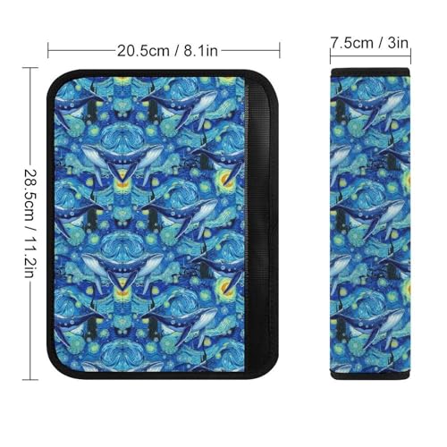 2 Pack Watercolor Dolphin Car Seat Straps Shoulder Pads Soft Padded Shoulder Harness Cover for Adult Use, Stroller Pushchair High Chair, Pressure Relief - color: Pattern 1216
