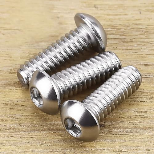 1/4-20 x 5/8" Button Head Socket Cap Bolts Screws, 304 Stainless Steel 18-8, Allen Hex Drive, Bright Finish, Fully Machine Thread, Pack of 25 - size: 1/4-20 x 5/8