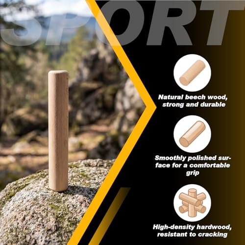 Qunclay Climbing Hard Wood Pegs for Peg Boards, 6.5" in Length Oak Peg Board Climbing Holds for Body Building, Grip/core Strength and Endurance Training