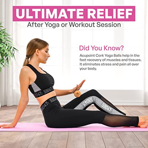 Acupoint Physical Massage Therapy Lacrosse Ball Set Ideal for Yoga Deep Tissue Massage Trigger Point Therapy and Myofascial Release Physical Therapy Equipment Back Foot Plantar Fasciitis (Cork) - style: Cork