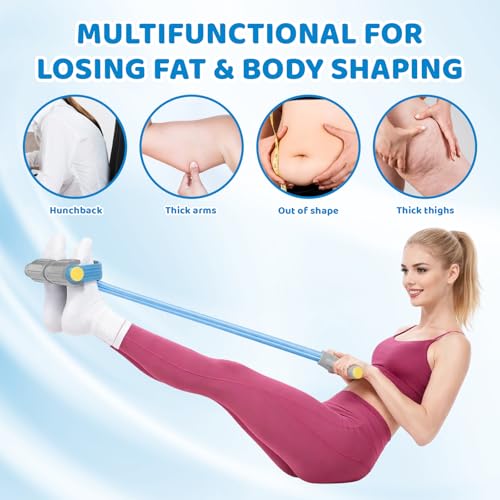 Pedal Resistance Band with Handle, 2-Pack Resistance Bands for Working Out, Portable Full-Body Training Equipment, Low-Impact Rehabilitation Exercise Bands with 6-Tube Pedal and Handles