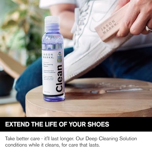 Jason Markk Deep Cleaning Solution, Shoe Cleaner, Cleans & Conditions, Sneaker Care, Ideal for Footwear, Safe for Leather, Suede, Nubuck, Cotton, Knits, 8oz - style: 8oz Sneaker Cleaner