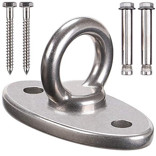 BeneLabel Wall Ceiling Mount Bracket for Suspension Strap Trainer, 2800lb Capacity, Body Weight Strength Training Systems, Aerial Yoga Swing, Resistance Band,Hammock,Battle Rope, Boxing Equipment - color: 1 closed