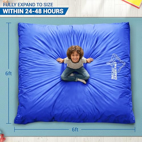 Skil-Care Crash Pads for Kids Sensory, High-Density Foam Crash Mat, Nylon | Water-Resistant Cover Crash Pads with Mesh Vents from 3x4ft to 8x8ft for Daily Use in Sensory Rooms, Schools, Clinics, Home - size: 6x6 Feet