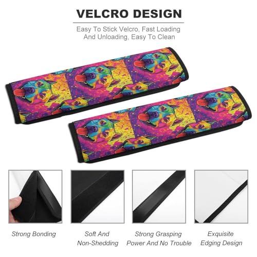 2 Pack Colorful Pitbull Car Seat Belt Pad Soft Padded Harness Pads Strap for Child, Car Seats Pushchair Strollers High Chair Pushchair, Anti-Slip Pad - color: Pattern 165