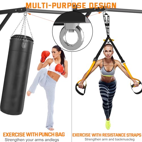 Pull Up Bar Wall Mounted, Heavy Duty 650 lbs Capacity Chin Up Bar, 48" Multi-Grip Strength Training Pull-up Bars, for Home Gym Garage/Backyard Total Body Workout, Ease Of Use Mounting - color: Black