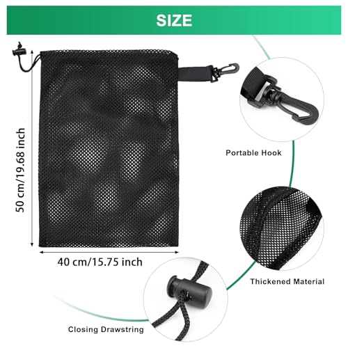 10 PCS With Clips Mesh Drawstring Bags, Portable Nylon Storage Bags for toy,Sports Storage,Outdoor activities etc. (15.7x19.7in) - size: 15.7x19.7in