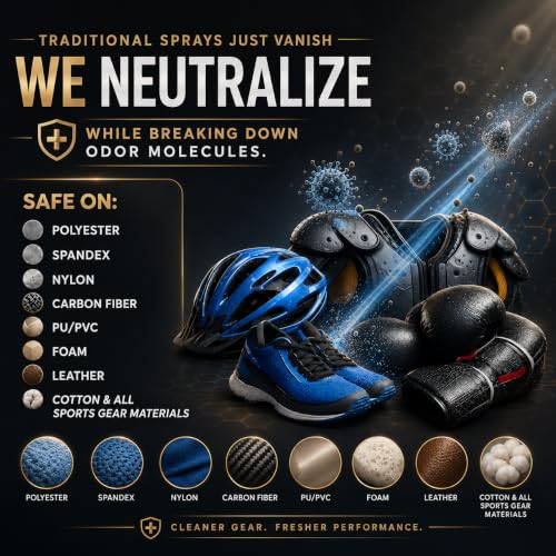 Stink Gone 2-in-1 Sports Equipment Cleaner & Odor Eliminator - 3X Enzyme Concentrate for Gloves, Hats, Helmets, Cleats, Shoes, Clothes, Gym Bags, Gym Equipment & Athletic Gear, 16oz