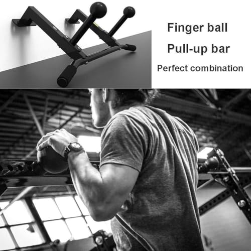 Wall-Mounted Pull-Up Bar With Grip Ball, Heavy-Duty Steel Chin-Up Bar For Climbing & Wrist Training, 250kg