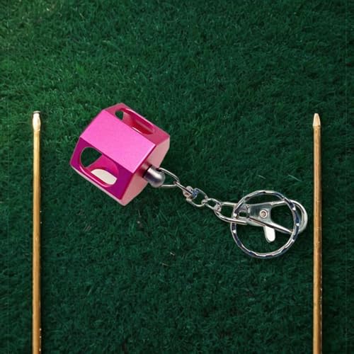 Pool Cue Chalk Holder Chalk Case with Keychain Lightweight Compact Practical Tool Chalk Boxes Chalk Pocket for Games Snooker - color: Pink
