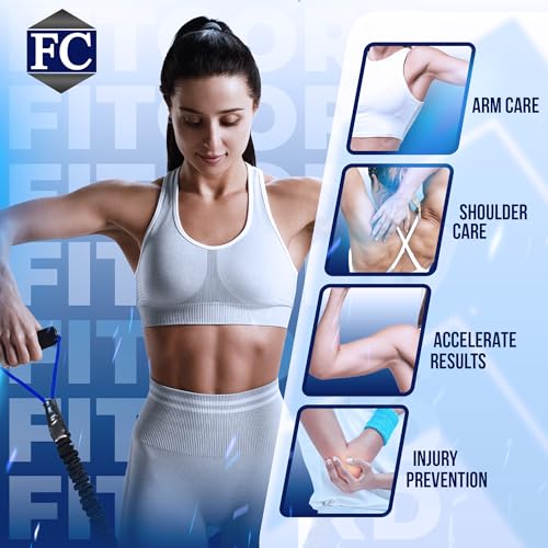 X-Over Arm & Shoulder Training Resistance Bands for Home Exercise & Upper Body Workouts, Portable Gym Equipment for Strength, Rehabilitation & Stretching for Men & Women - 25lb Heavy
