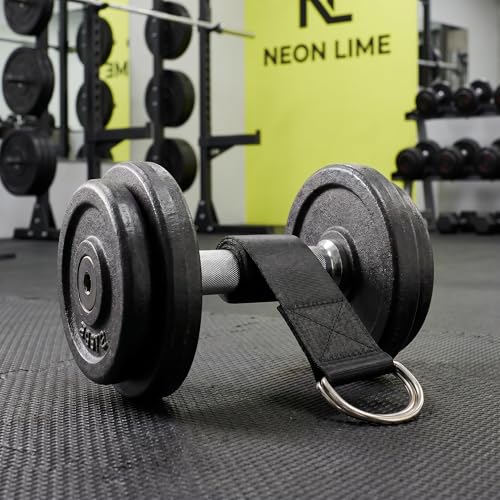 UKCOCO Heavy Duty Nylon Weight Plate Loading Straps with Waist Pressure Dispersing Feature 2pcs for Barbell and Dumbbell for Pullups and Home Gym Workouts