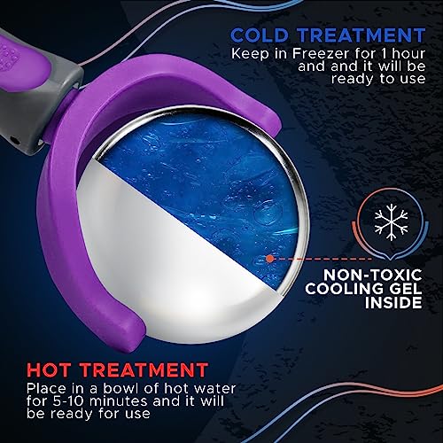 Cold Massage Roller Ball | Cold Therapy | Ice Roller Ball with Handle | cryo Stick | Relieve Muscle Pain (Purple) - color: Purple