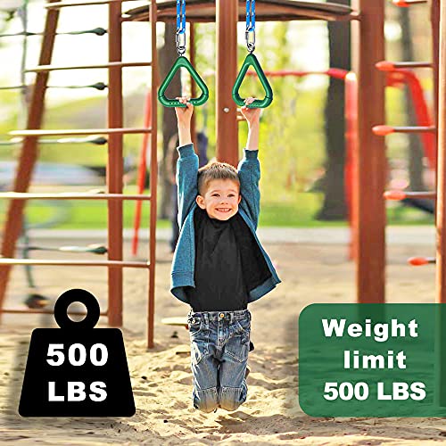 Dolibest Monkey Bars Swing Trapeze Bar Kids Monkey Bars Playground Trapeze Bar Swingset Rings Swing Sets for Backyard with Monkey Bars Ninja Course for Kids Outside Playset with Monkey Bars (2Pcs) - color: Green-2 Pack