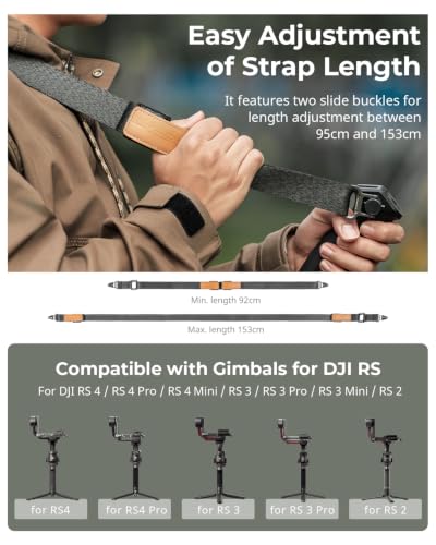 SmallRig Weight-Reducing Shoulder Strap Compatible with Sling Handle for DJI, Gimbal Belt with Upgraded QD Buckles for RS 4 / RS 4 Pro/RS 4 Mini/RS 3 / RS 3 Pro/RS 3 Mini/RS 2 - Black - style: Gimbal Handle Strap(Black)
