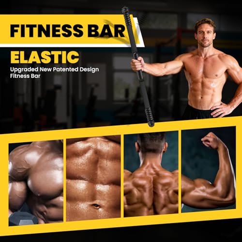 Ann Katy Upgraded Elastic Fitness Bar,Physical Therapy Equipment Training | Exercise Bar for Home Gym, Pilates, Yoga & Posture correct. Lightweight&Durable Bar for Physical Therapy, Arm Toning