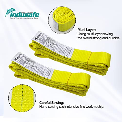 2" x 3’Rigging Moving Straps Lifting Sling Tree Saver Recovery Straps Twisted Eye Web Sling 3100lbs Vertical Capacity - color: Yellow - Vertical Capacity 3100LBS, size: 3ft