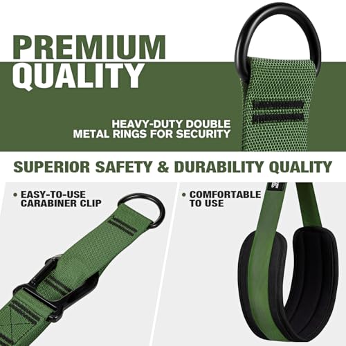 KUTIZE Pull Up Assistance Bands, Pull Up Bar Resistance Bands, Pull Up Bands for Enhanced Strength Training, Muscle Training, 3 Heavy-Duty Adjustable Pull Up Assist Strap & Comfortable Foot Strap - style: Army Green