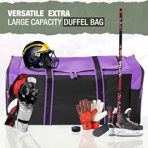 Jetstream Heavy Duty Multi Pocket Durable Sports Gym Equipment Travel Duffel Bag - color: XL 36" Purple, size: 36IN