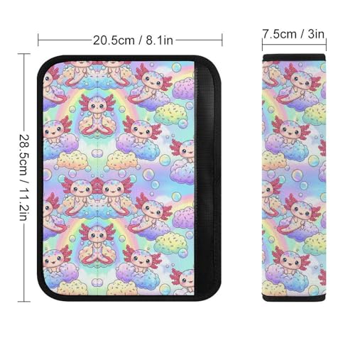 2 Pack Breathable Car Seat Straps Shoulder Pads for Adults and Children, All Vehicles, Cute Axolotl Art Harness Pads Strap, Pressure Relief - color: Pattern 704