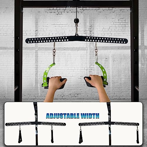 Multi-Grip LAT Pull Down Bar for Home Gym Fitness, Spreader Plate LAT Pulldown Attachments for Pulley System Cable Machine, Double to Single Cable Attachment Exercise Handle - color: Multi Hole Bar 2
