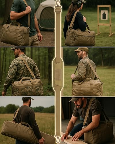 WYNEX Shoulder Strap, 55 inch Universal Bag Strap Replacement with Pad | Single Shoulder Strap with Detachable Thick Pad, Crossbody Bag Strap for Tactical Pouch Tool Bag Messenger Bag Luggage Duffle - color: Khaki, size: 2“ Strap