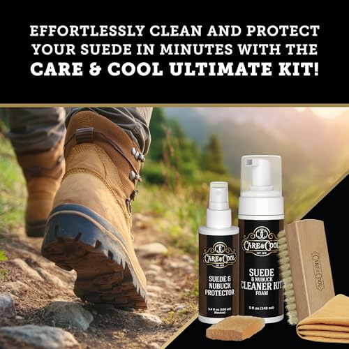 Care & Cool Ultimate Suede & Nubuck Care Kit, Complete 6-Piece System | Gently Lifts Dirt & Grime, Repels Water & Stains, Preserves Breathability, Wear Your Favorites With Confidence