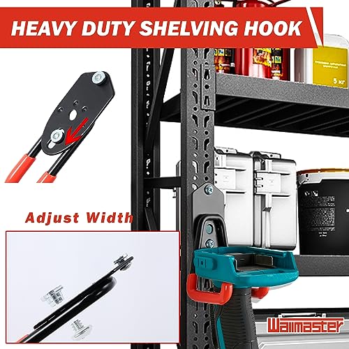 Wallmaster Garage Hooks Organizer Kit,12 Pack Adjustable Heavy Duty Shelving Hook,Wall Mount Utility Steel Garage Organization, for Organizing Garden Tools - size: 12 pcs-Orange