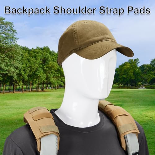 2 Pack Shoulder Strap Pad Backpack Strap Pads Tactical Vest Shoulder Pad Guitar Pad Width Up to 3.1" Compatible with Tactical Vest Tactical Sling Bag - color: khaki