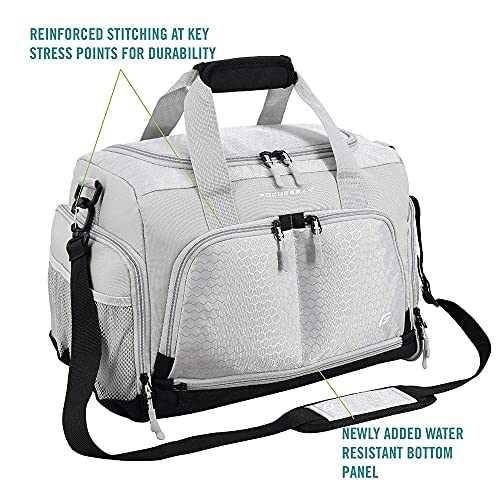 Ultimate Gym Bag 2.0: The Durable Crowdsource Designed Duffel Bag with 10 Optimal Compartments Including Water Resistant Pouch - color: Silver, size: Small (15")