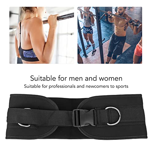 Adjustable Dip Belt, Heavy Duty Dip Belt with Chain and Carabiner for Dips Pull Ups Weightlifting Exercises, Premium Fabric Weighted Belt for Men and Women