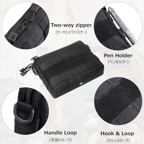 Azarxis Equipment Multi-Purpose Tactical EDC Admin MOLLE Pouch Utility Tools Bag Organizer Military Waist Belt Modular Attachment - color: #04 - Green