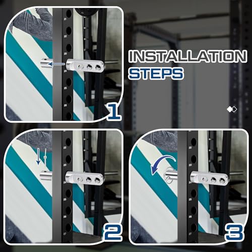 Lasnten Adjustable Fitness Rack Pulley Pin for 3" Racks - 1" Hole Heavy Duty Power Rack Attachment, Home Workout Equipment for Strength Training & Muscle Building, Gift for Fitness Enthusiasts