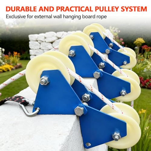 Block and Tackle Pulley System, Pulley System for Lifting, Lifting Pulley, Heavy Moving Pulley, Pulley for Home, Construction Site, Garage, Barn, Hoist, Beam, Material Moving, Compatible 8-25mm Rope