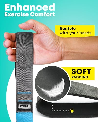 Stretching Strap with Loops - Non Elastic Stretch Band for Physical Therapy, Yoga Strap for Stretching Equipment, Stretch Bands for Exercise and Flexibility - Fascia, Hamstring & Leg Stretcher Belt - style: 12 Loops - Blue
