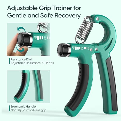 FitBeast Grip Strength Trainer Kit, Digital Grip Strength Tester with Adjustable Hand Gripper Strengthener & Soft Stress Ball for Daily Hand Recovery (Essential 3-in-1 Kit)