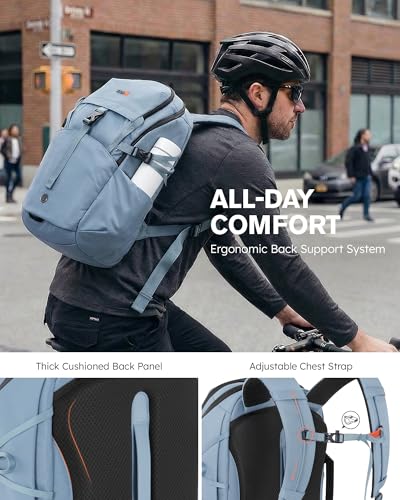 Tolaccea Daypack Backpacks Carry On 30L, Travel Backpack with Waterproof Zippers, Flight Approved Hand Luggage Casual Backpack for Men Women, Durable Bag for Work Business College, Fits 15.6" Laptop - color: Sky Mist