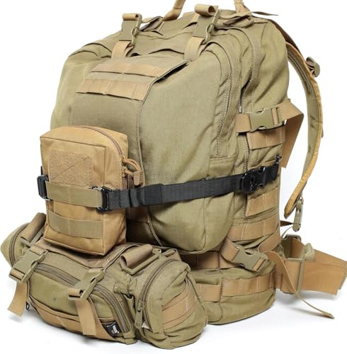 MOLLE Tactical Straps for Backpack - Adjustable 7.5-22 inch Compression Tie Down Straps for Gear, Rucksack, Tripod and Sleeping Bag - Heavy Duty 1000D Nylon (Khaki, 4-Pack) - size: 4-Pack, style: Khaki